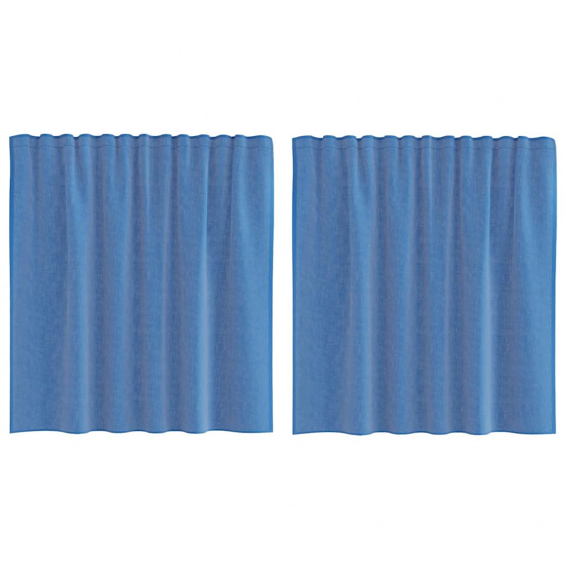 Zasłony woalowe z kieszeniami na drążek 2 szt. Royal Blue