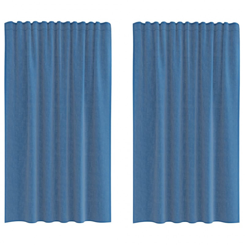 Zasłony woalowe z kieszeniami na drążek 2 szt. Royal Blue