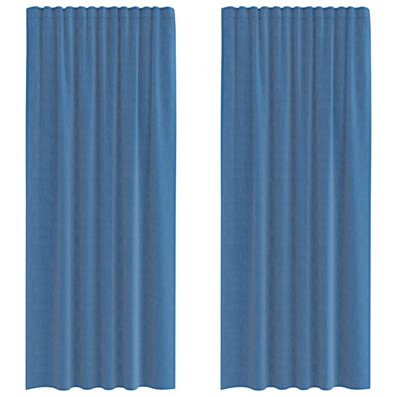 Zasłony woalowe z kieszeniami na drążek 2 szt. Royal Blue