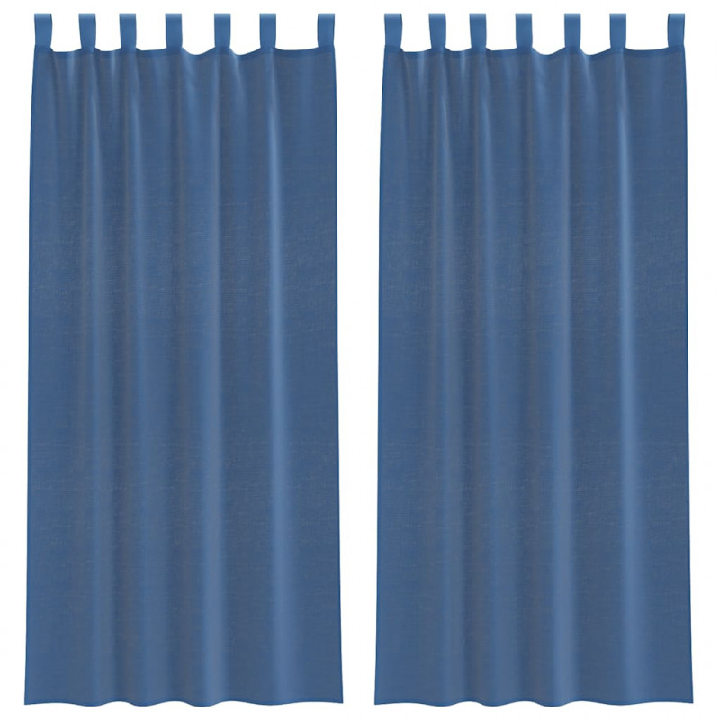 Zasłony woalowe z kieszeniami na drążek 2 szt. Royal Blue