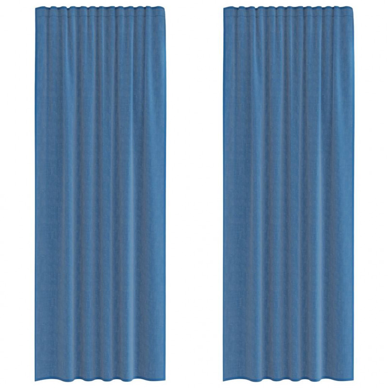 Zasłony woalowe z kieszeniami na drążek 2 szt. Royal Blue