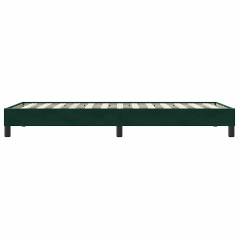 Rama łóżka bez materaca, ciemnozielone, 100x210 cm, aksamitne