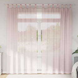 Zasłony woalowe z pętelkami 2 szt. Jasnoróżowe 140x245 cm