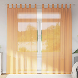 Zasłony woalowe z pętelkami 2 szt. Pomarańczowe 140x245 cm