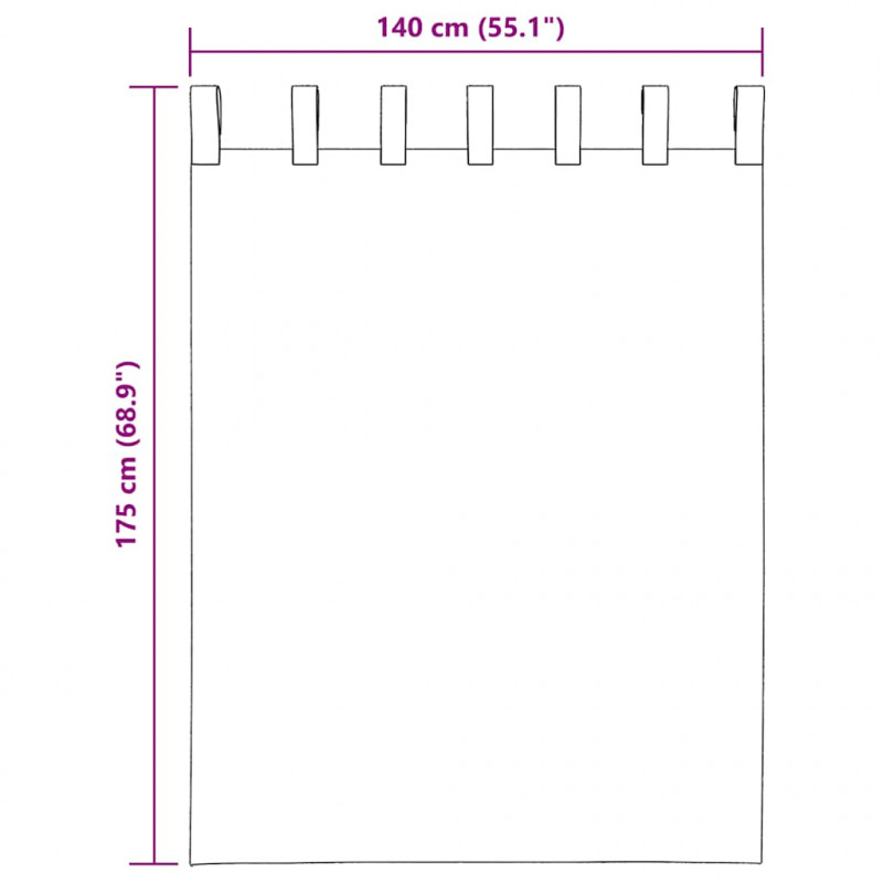 Zasłony woalowe z pętelkami 2 szt. Różowe 140x175 cm