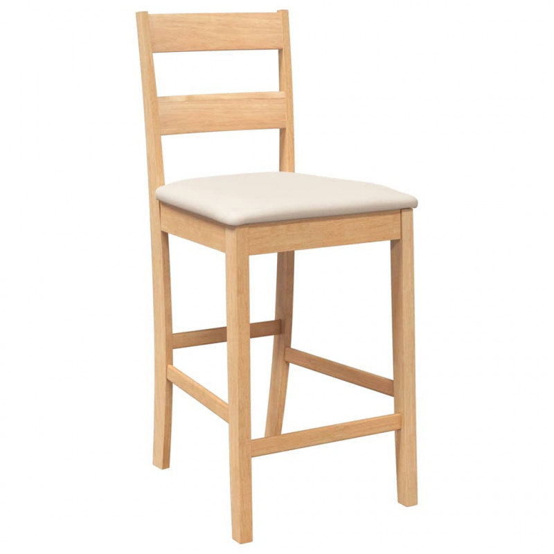 Hokery barowe z poduszkami 2 szt. Naturalne drewno lite guma