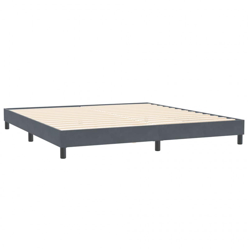Rama łóżka bez materaca, ciemnoszare, 200x210 cm, aksamitna