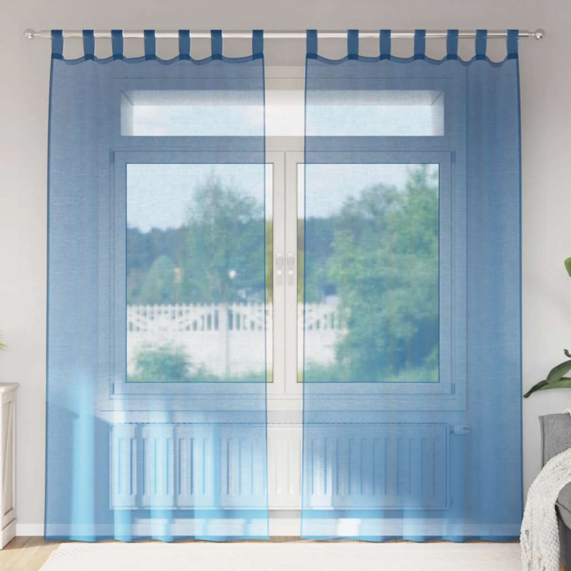 Zasłony woalowe z pętelkami 2 szt. Royal Blue 140x225 cm
