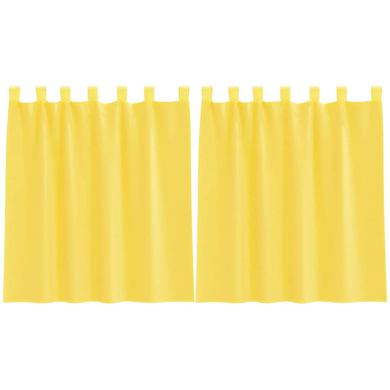 Zasłony woalowe z pętelkami 2 szt. Żółte 140x140 cm
