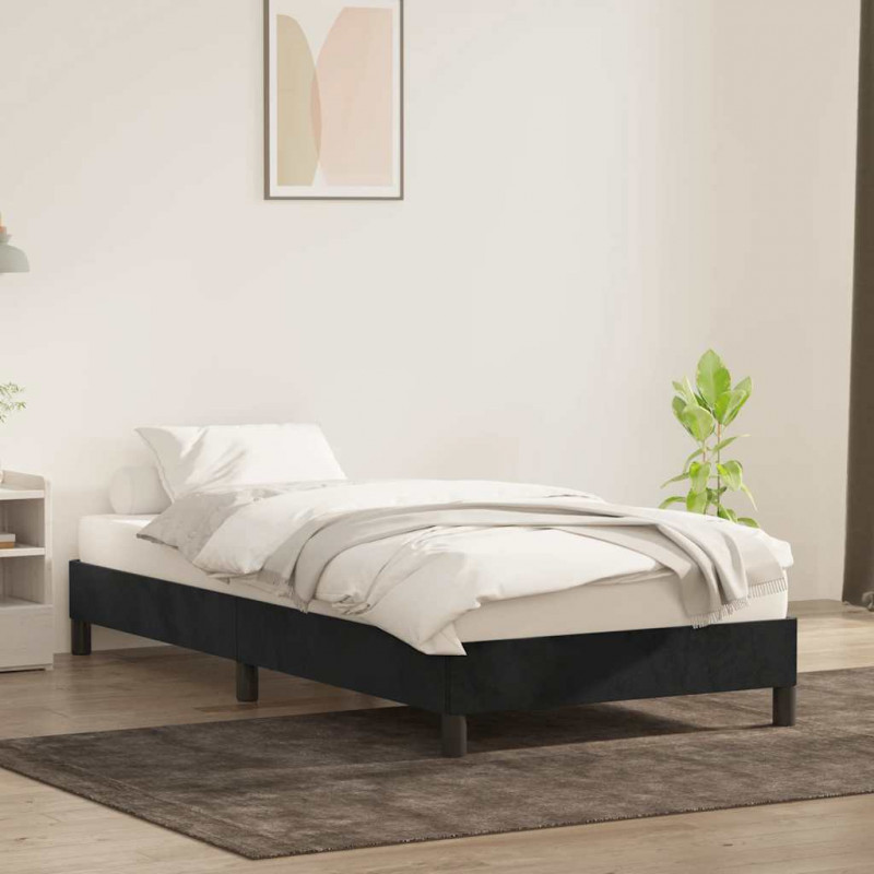 Rama łóżka bez materaca Czarna 90x220 cm Aksamit