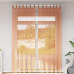 Zasłony woalowe z pętelkami 2 szt. Terakota 140x260 cm
