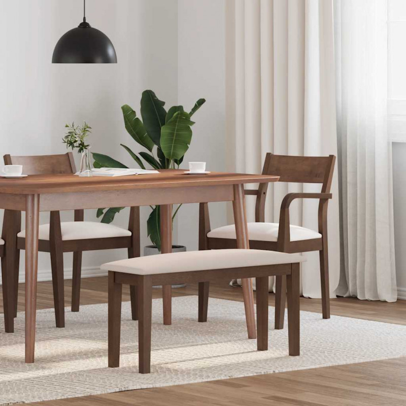 Ławka 90 cm Brązowa lite drewno Guma