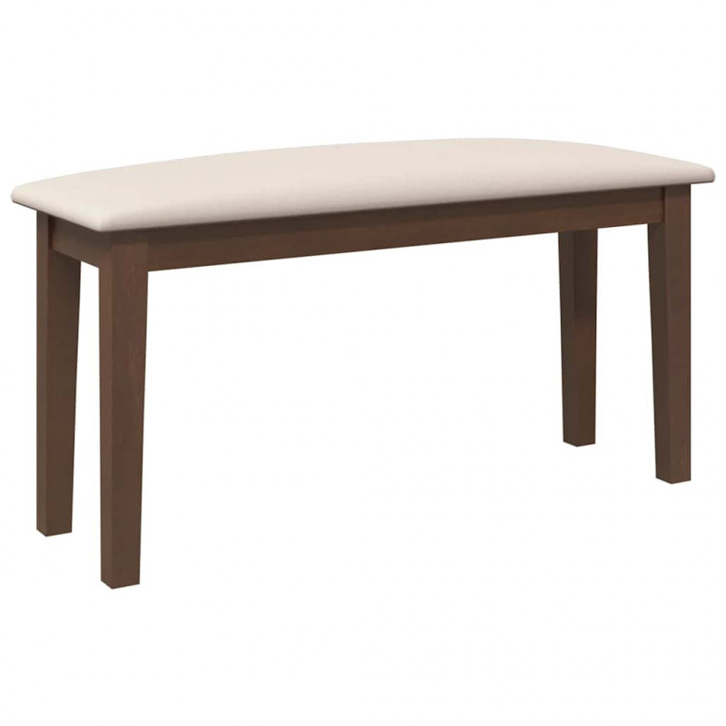 Ławka 90 cm Brązowa lite drewno Guma