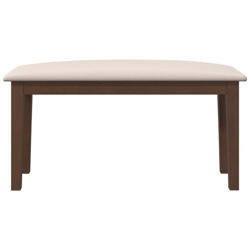 Ławka 90 cm Brązowa lite drewno Guma