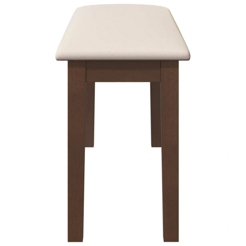 Ławka 90 cm Brązowa lite drewno Guma