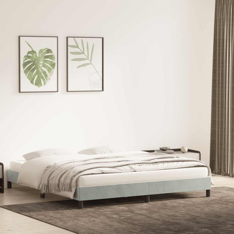Rama łóżka bez materaca Jasnoszara 200x220 cm Aksamit