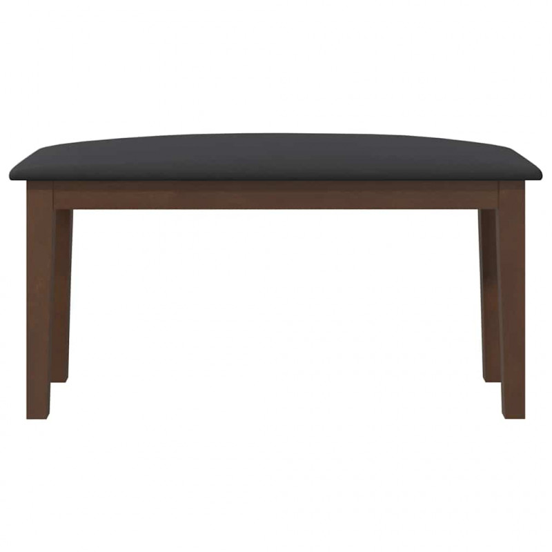 Ławka 90 cm Brązowa lite drewno Guma