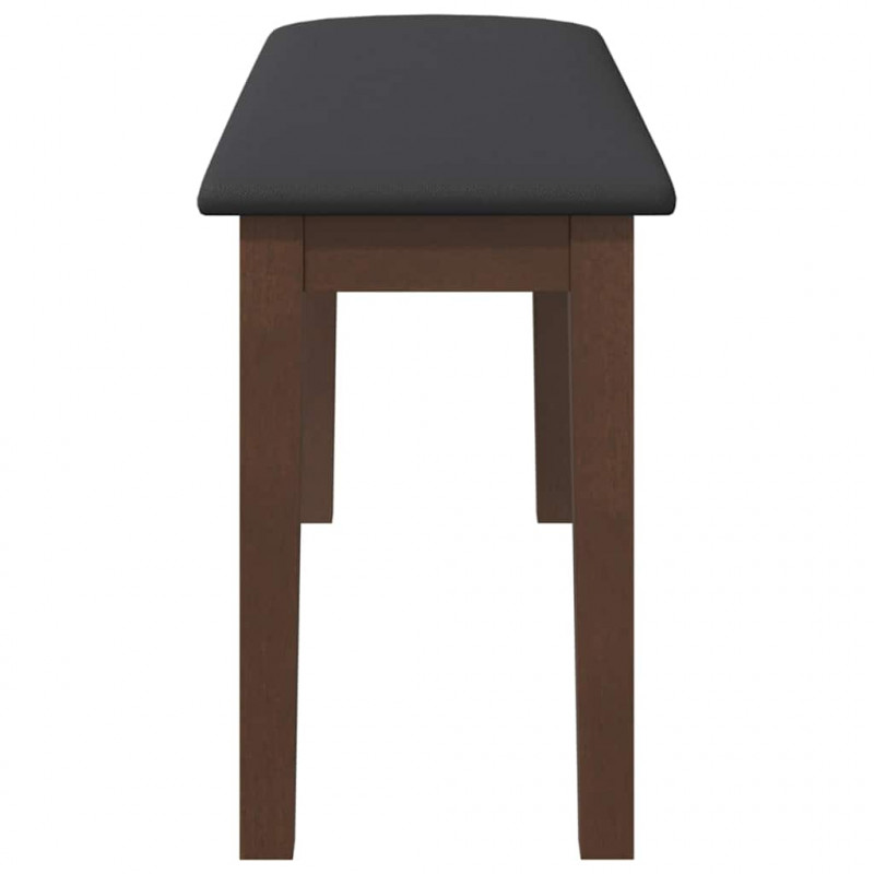 Ławka 90 cm Brązowa lite drewno Guma