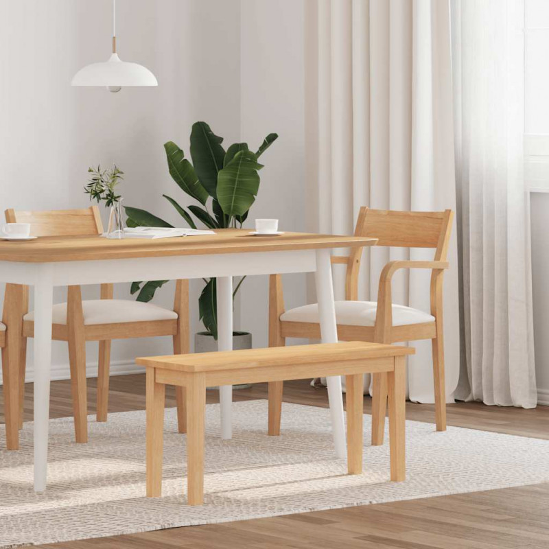 Ławka 90 cm Drewno lite Guma