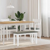 Ławka 90 cm Biała lite drewno guma