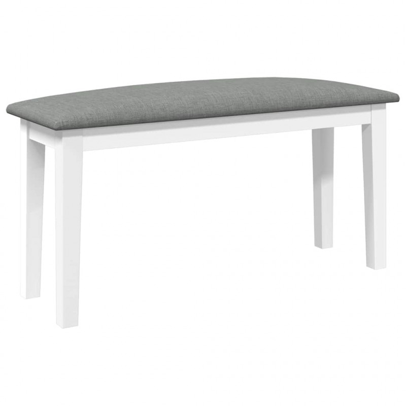 Ławka 90 cm Biała lite drewno guma