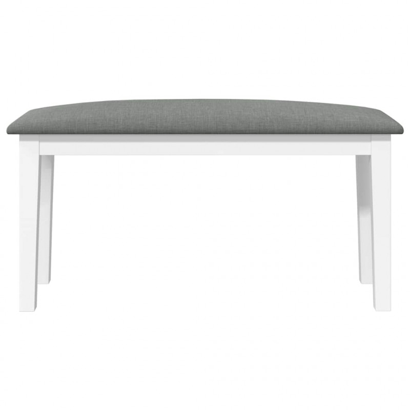 Ławka 90 cm Biała lite drewno guma