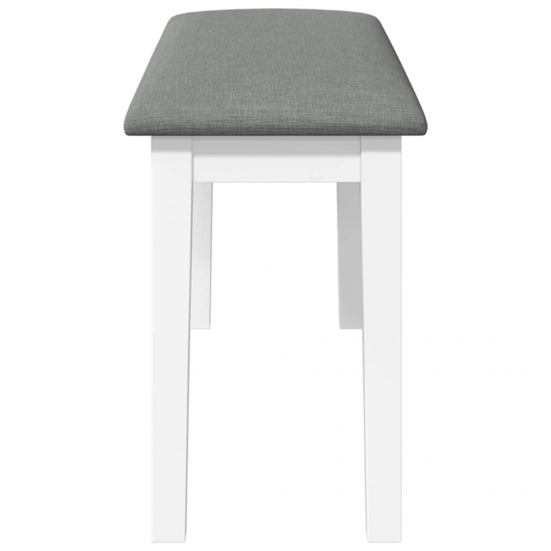 Ławka 90 cm Biała lite drewno guma
