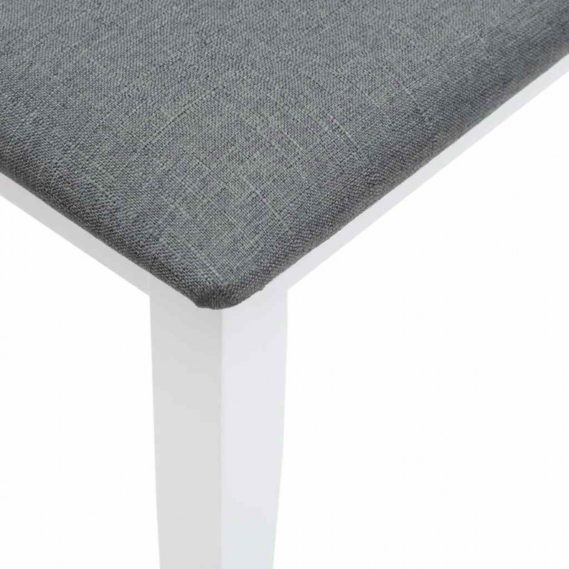 Ławka 90 cm Biała lite drewno guma