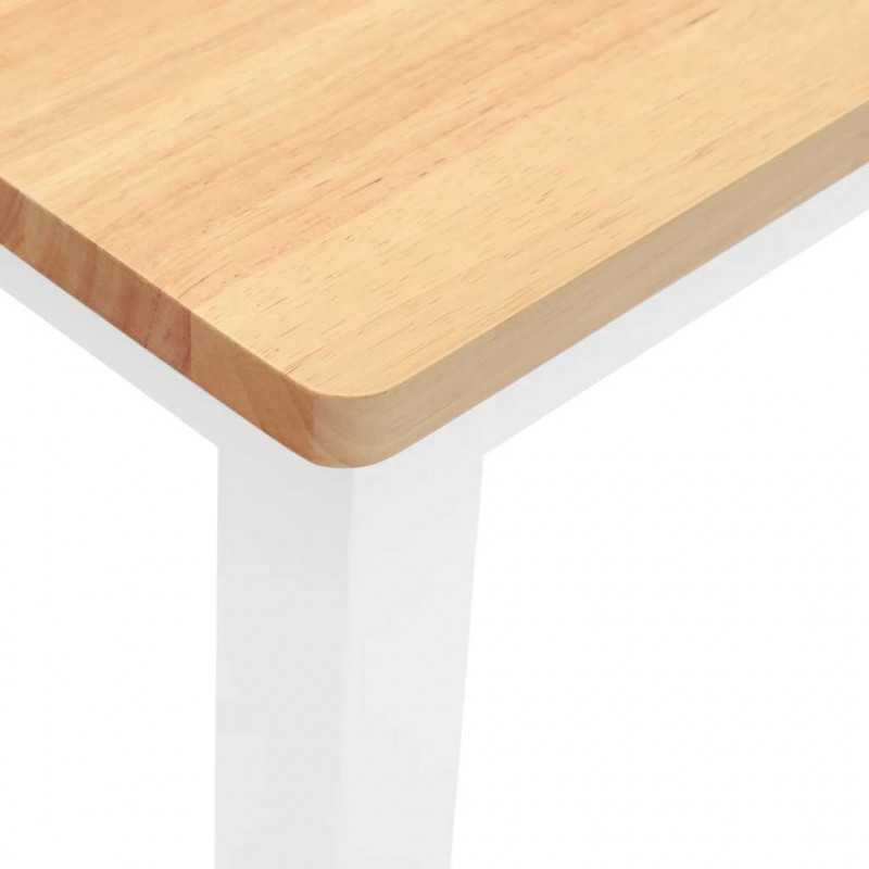 Ławka 90 cm Biała lite drewno guma