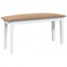 Ławka 90 cm Biała lite drewno guma
