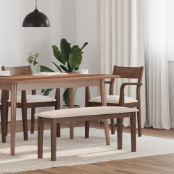 Ławka 110 cm Brązowa lite drewno guma