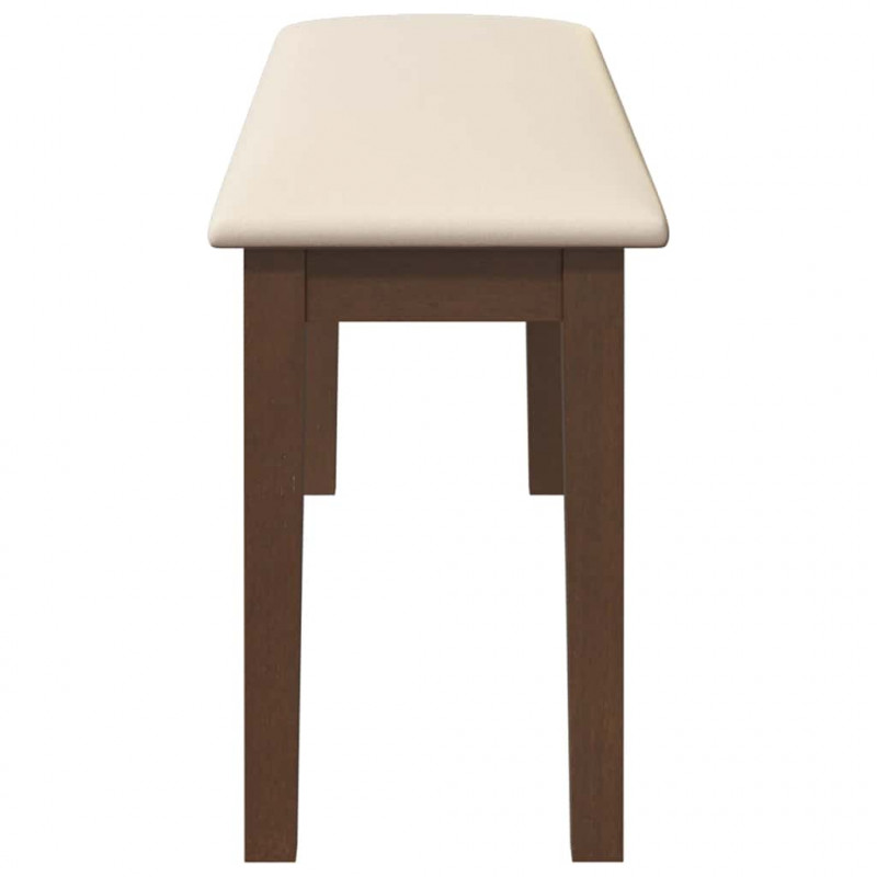 Ławka 110 cm Brązowa lite drewno guma