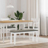 Ławka 110 cm Biała lite drewno guma