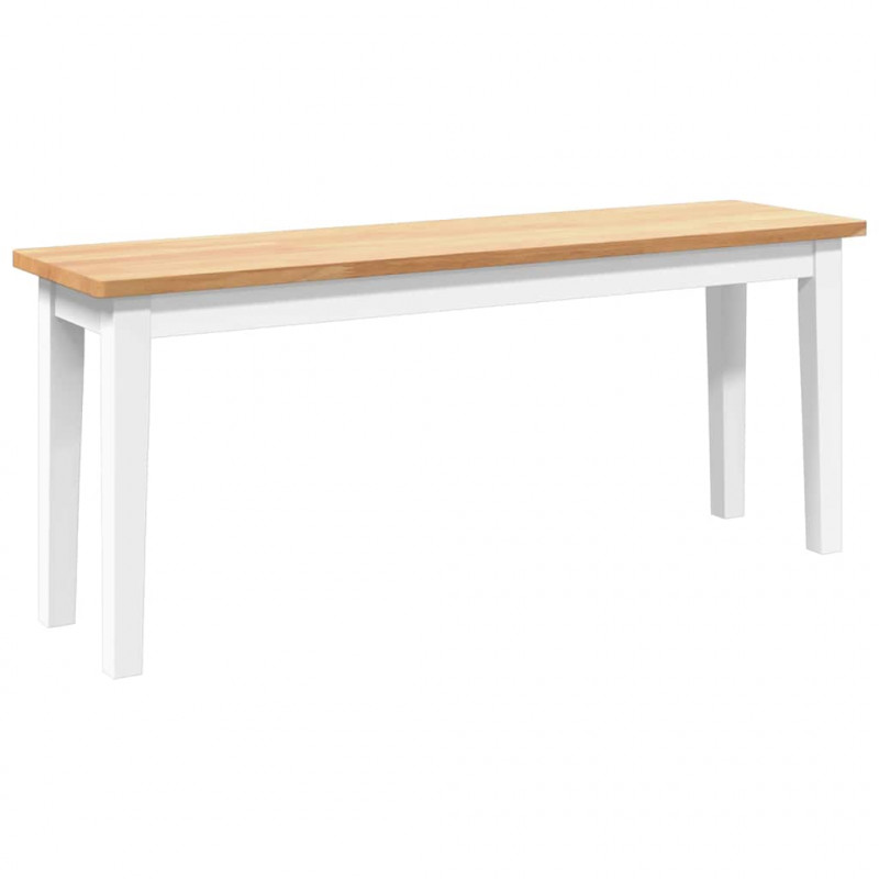 Ławka 110 cm Biała lite drewno guma