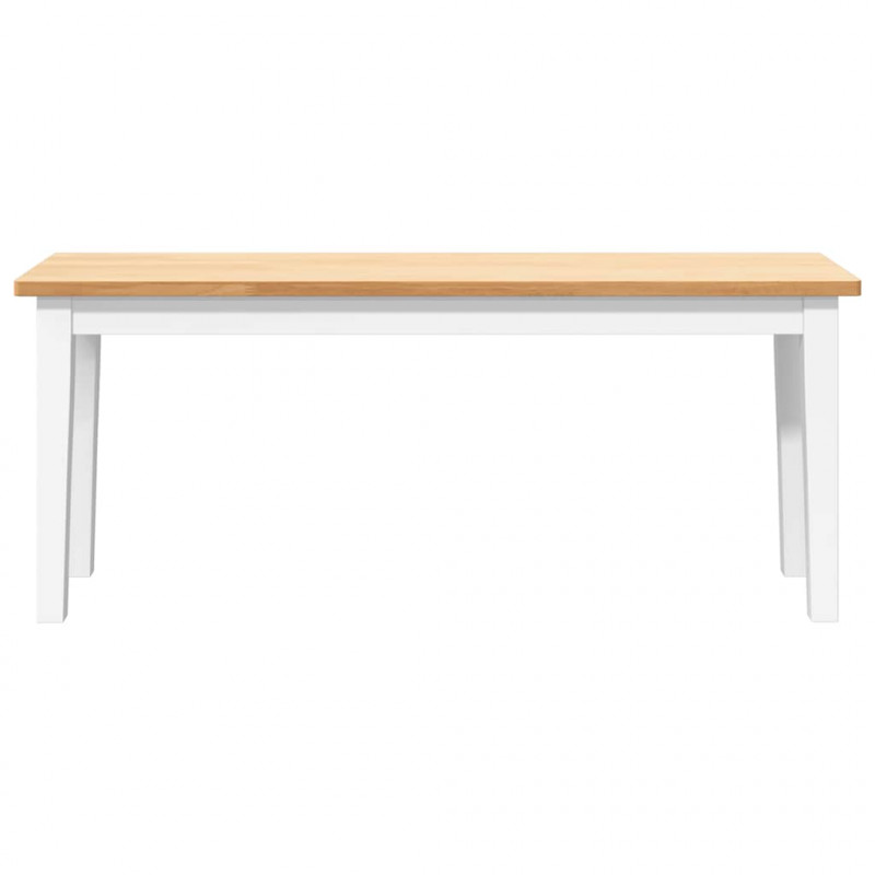 Ławka 110 cm Biała lite drewno guma