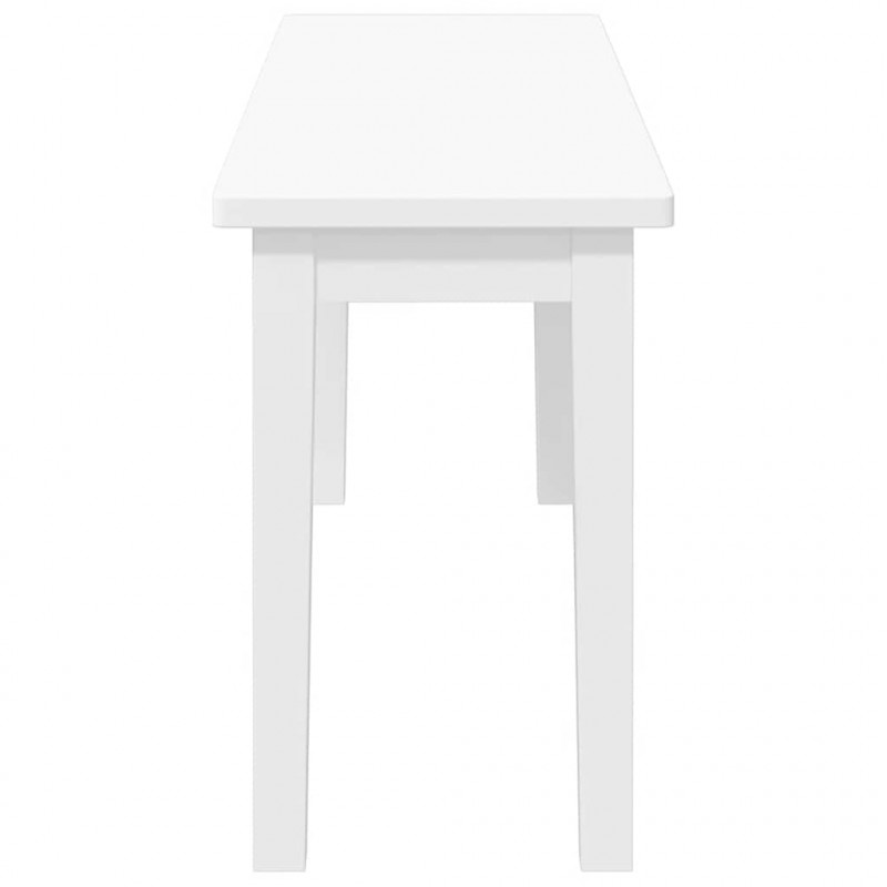 Ławka 110 cm Biała lite drewno guma