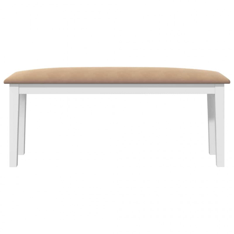 Ławka 110 cm Biała lite drewno guma