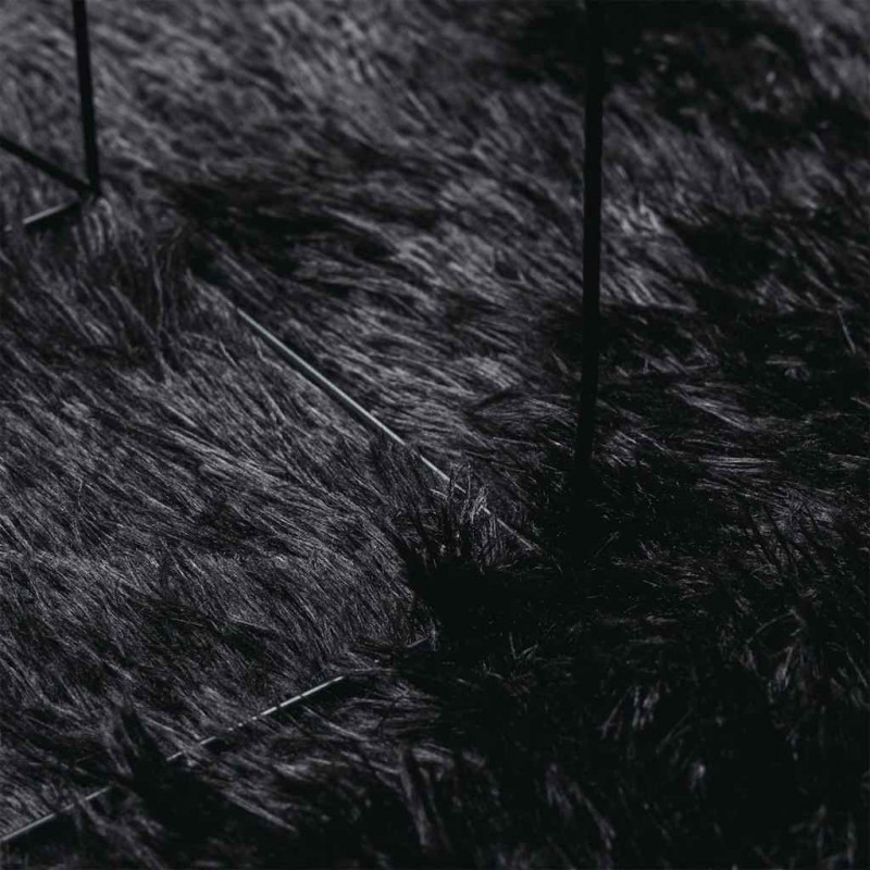 Dywan shaggy z długim włosiem, NAVARRA, czarny, 200x200 cm