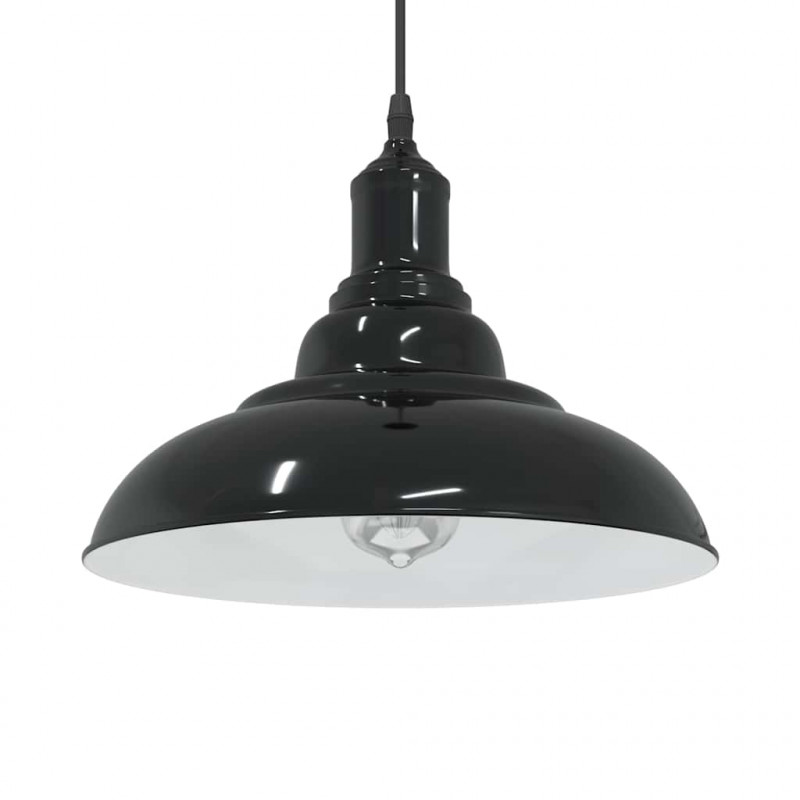 Lampa wisząca z regulacją wysokości E27 połysk czarny metal
