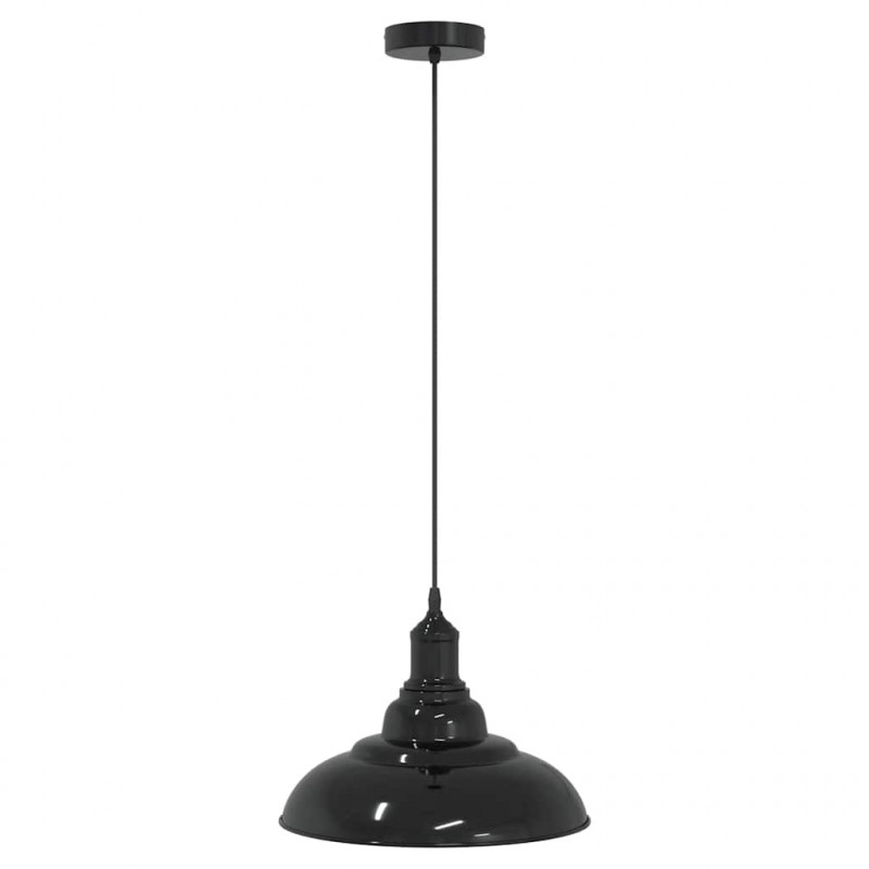 Lampa wisząca z regulacją wysokości E27 połysk czarny metal