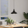 Lampa wisząca z regulacją wysokości E27 połysk czarny metal