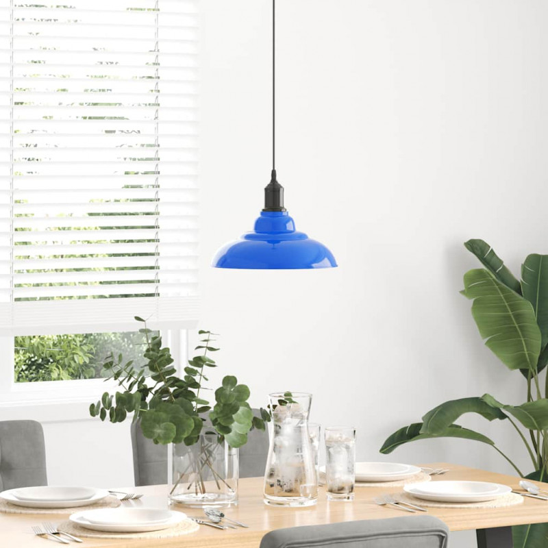 Lampa wisząca z regulacją wysokości E27 połysk ciemnoniebieski