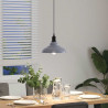 Lampa wisząca z regulacją wysokości E27 połysk szary metal