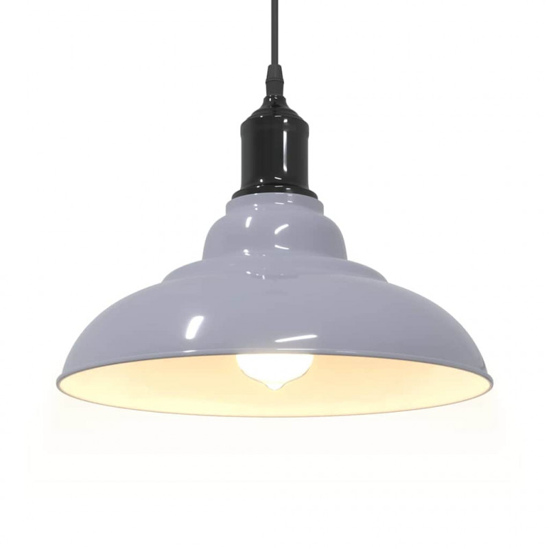 Lampa wisząca z regulacją wysokości E27 połysk szary metal