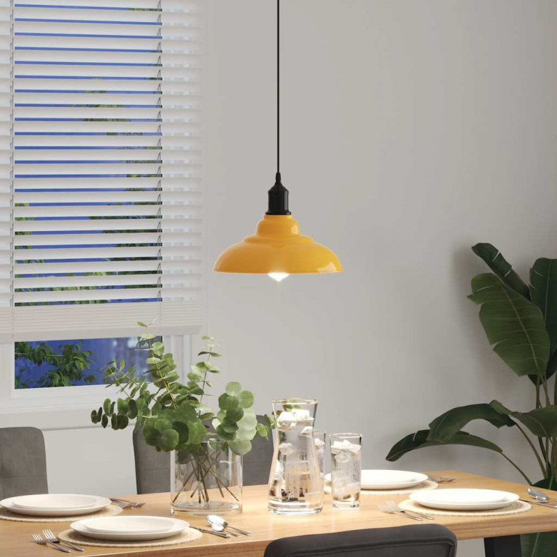 Lampa wisząca z regulacją wysokości E27 połysk żółty metal