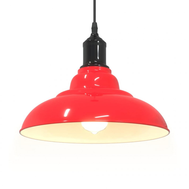 Lampa wisząca z regulacją wysokości E27 połysk czerwony metal