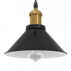 Lampa wisząca z regulacją wysokości E27 połysk czarny metal