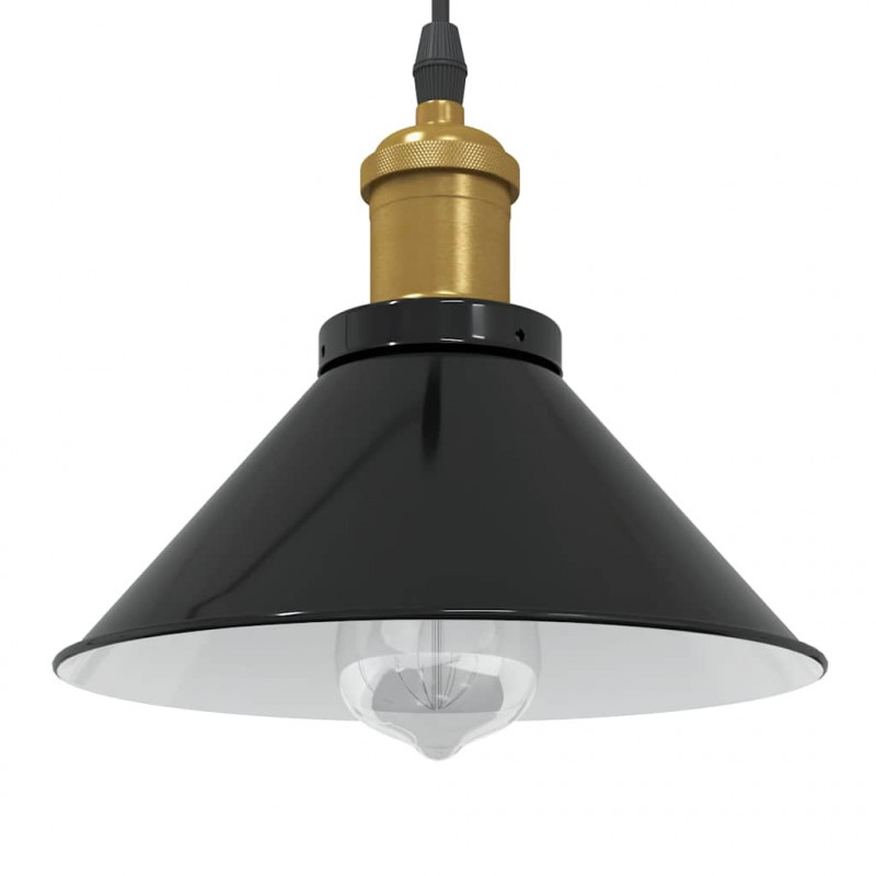 Lampa wisząca z regulacją wysokości E27 połysk czarny metal