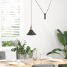 Lampa wisząca z regulacją wysokości E27 połysk czarny metal