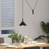Lampa wisząca z regulacją wysokości E27 połysk czarny metal